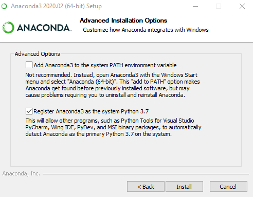 Advanced Installation Options for Anaconda